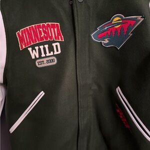 Minnesota Wild Dark Green Varsity Bomber Jacket